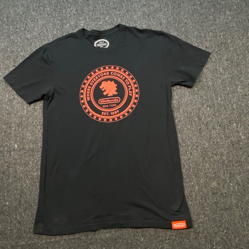 Nintendo Bowser Mens Small Black Graphic‎ Tee Nintendo New York Store T-Shirt